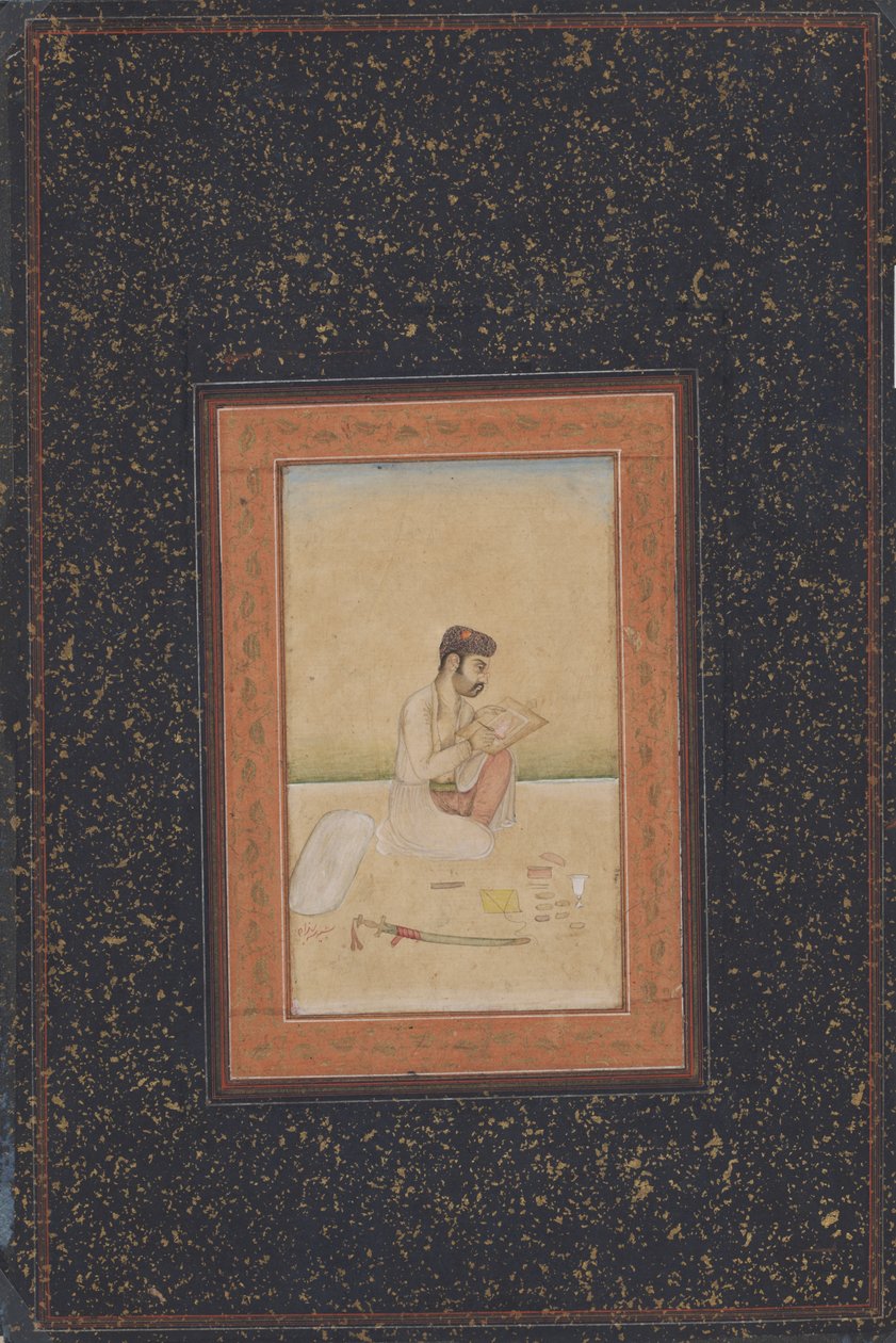 Behzad de schilder met een bril door Indian School