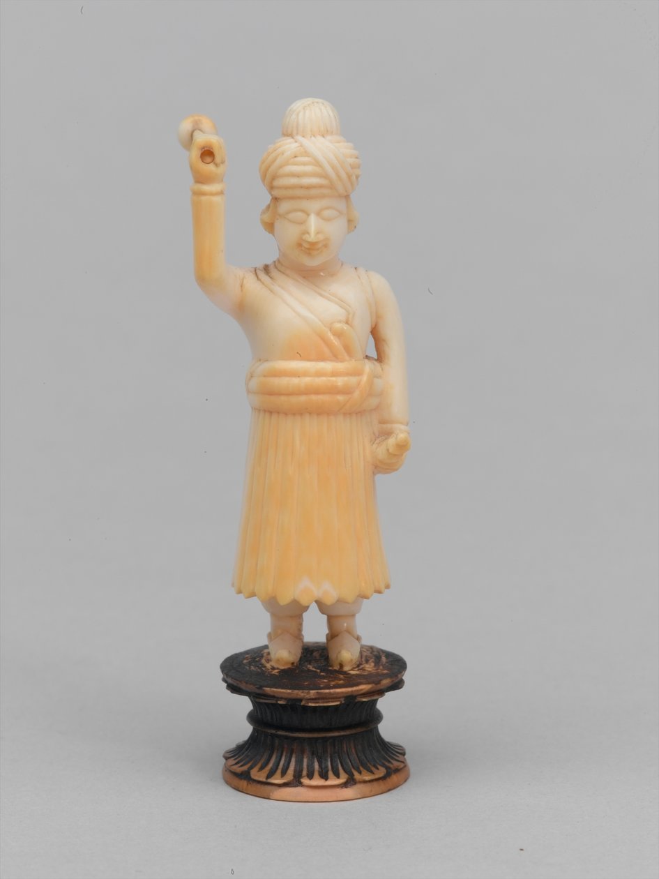 Zwarte pion, schaakstuk, India, circa 1820 door Indian School
