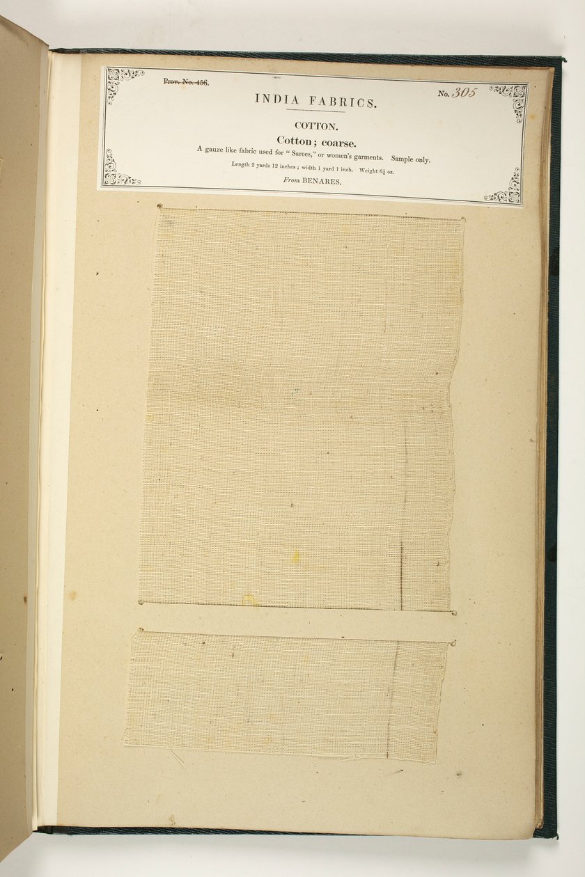 Grove katoen, Benares, uit De Collectie van de Textielfabrikanten van India, door John Forbes Watson, uitgegeven in 1866 door Indian School