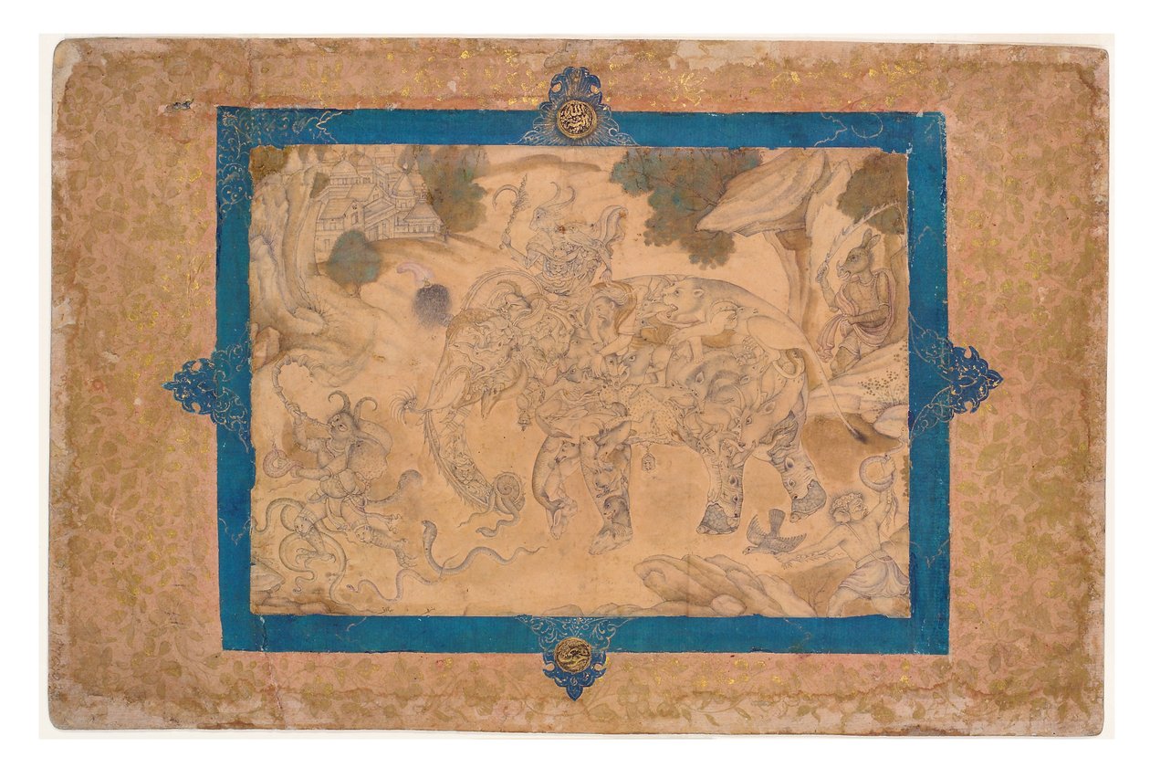 Samengestelde olifant en andere wezens, c.1600 door Indian School