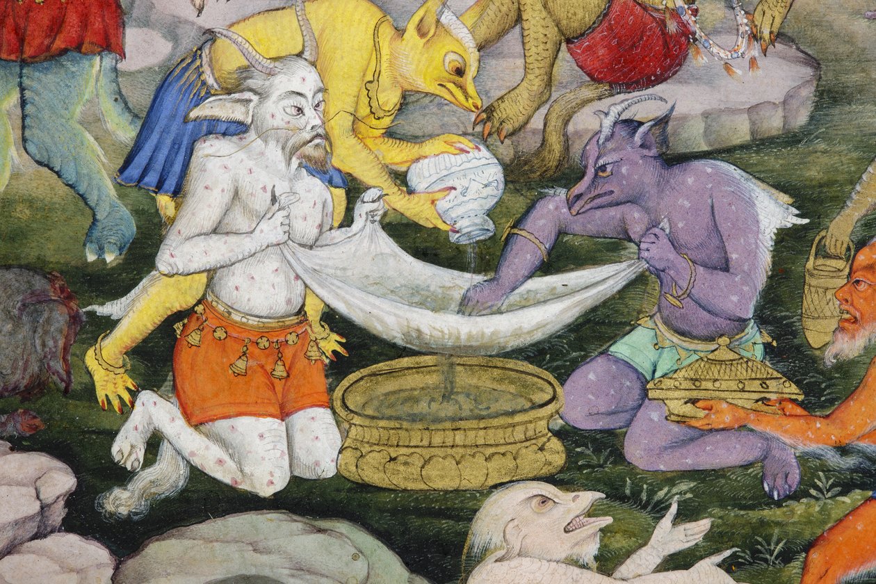(detail) Demonen in een wild landschap, c.1600 door Indian School