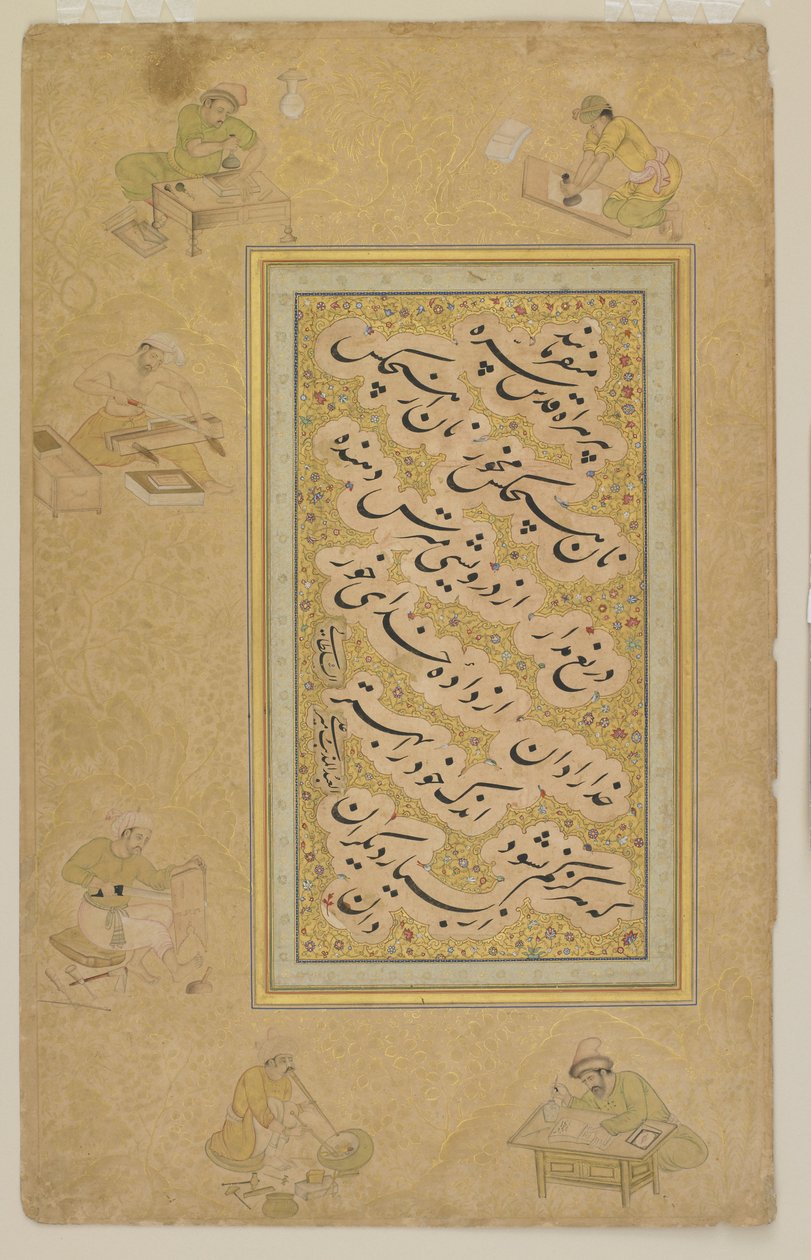 Folio uit het Jahangir album, Mughal, c.1610 door Indian School