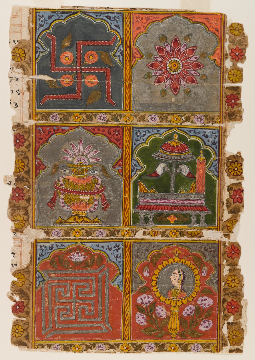 Fragment van een Jain Vijnaptipatra, ca. 1725-1750 door Indian School