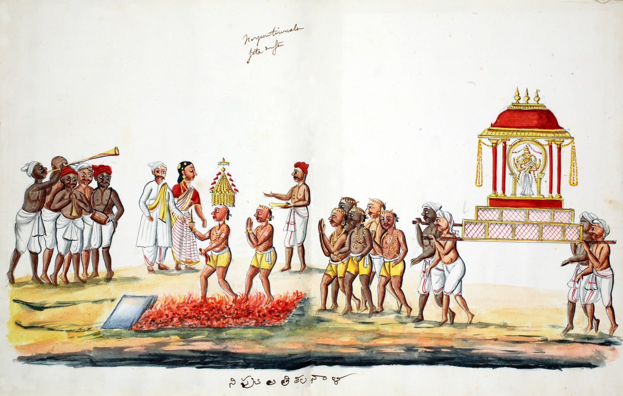 Hindoe Vuurloopceremonie door Indian School