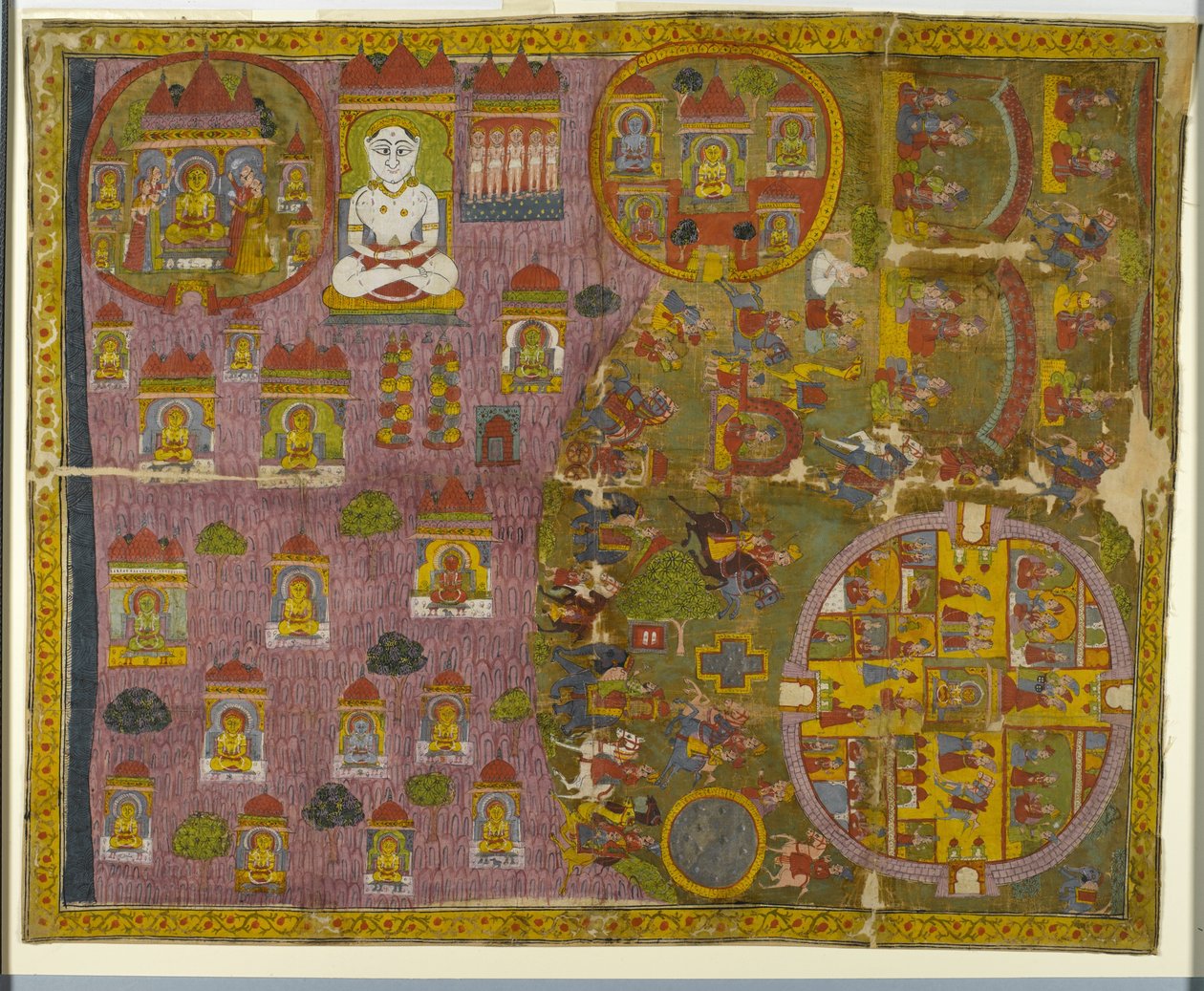 Jain-pelgrimstocht, gemaakt in Rajasthan, ca. 1750 door Indian School