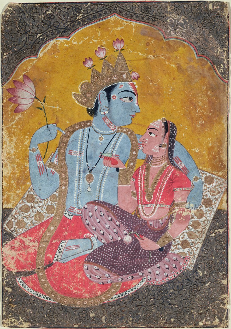 Krishna en Radha, c.1690-1700 door Indian School