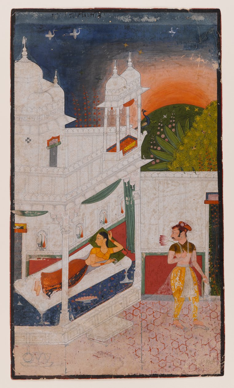 Lalita Ragini, Pagina uit een Verspreide Ragamala Serie, c.1640 door Indian School