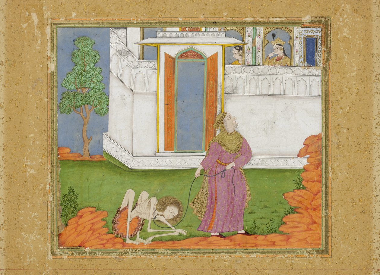 Majnun is gereduceerd tot een erbarmelijke staat, c.1700 door Indian School