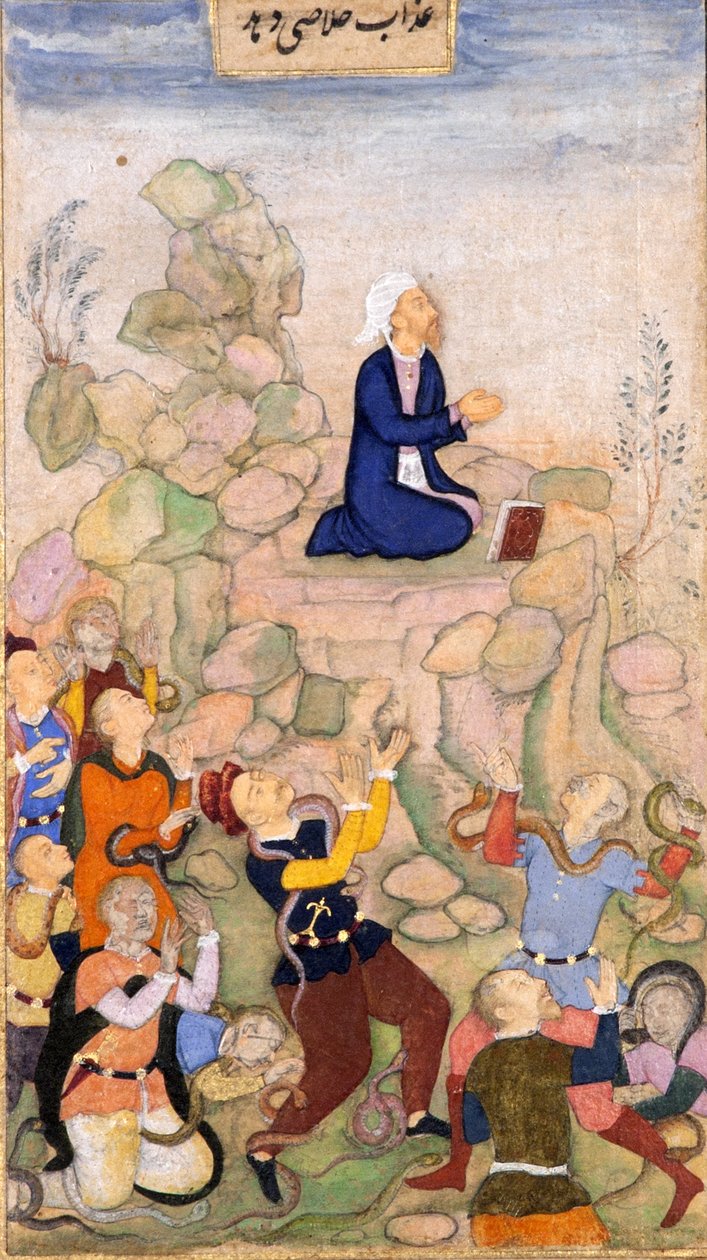 Mozes en de plaag van slangen, 1602-05 door Indian School