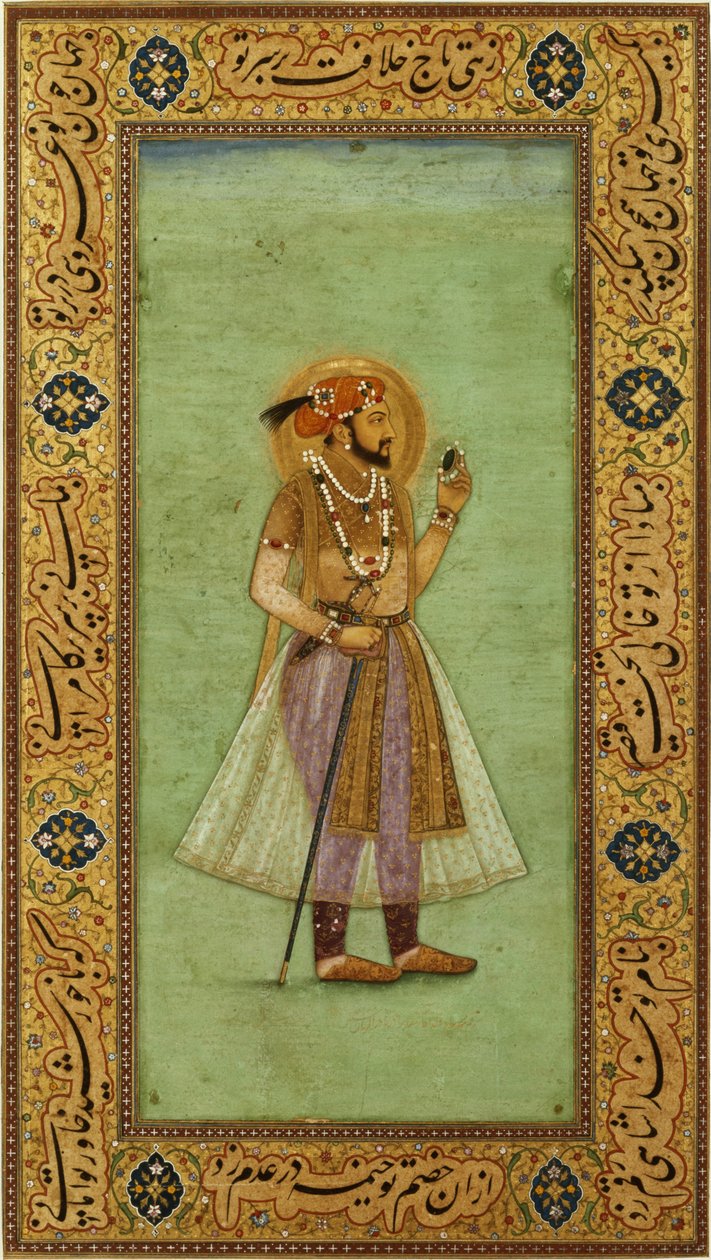 Portret van Shah Jahan door Indian School