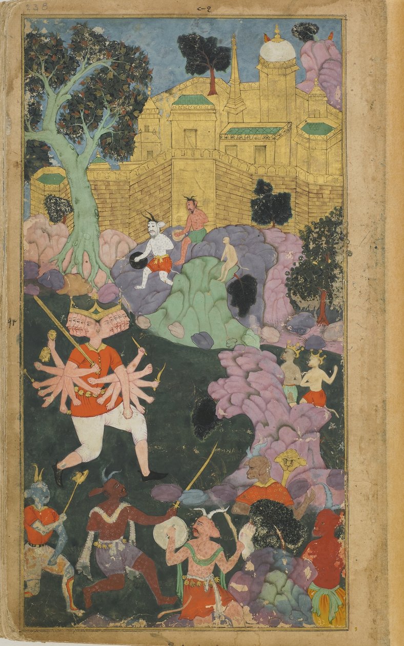Ravana en zijn troepen nemen positie in voor de stad door Indian School
