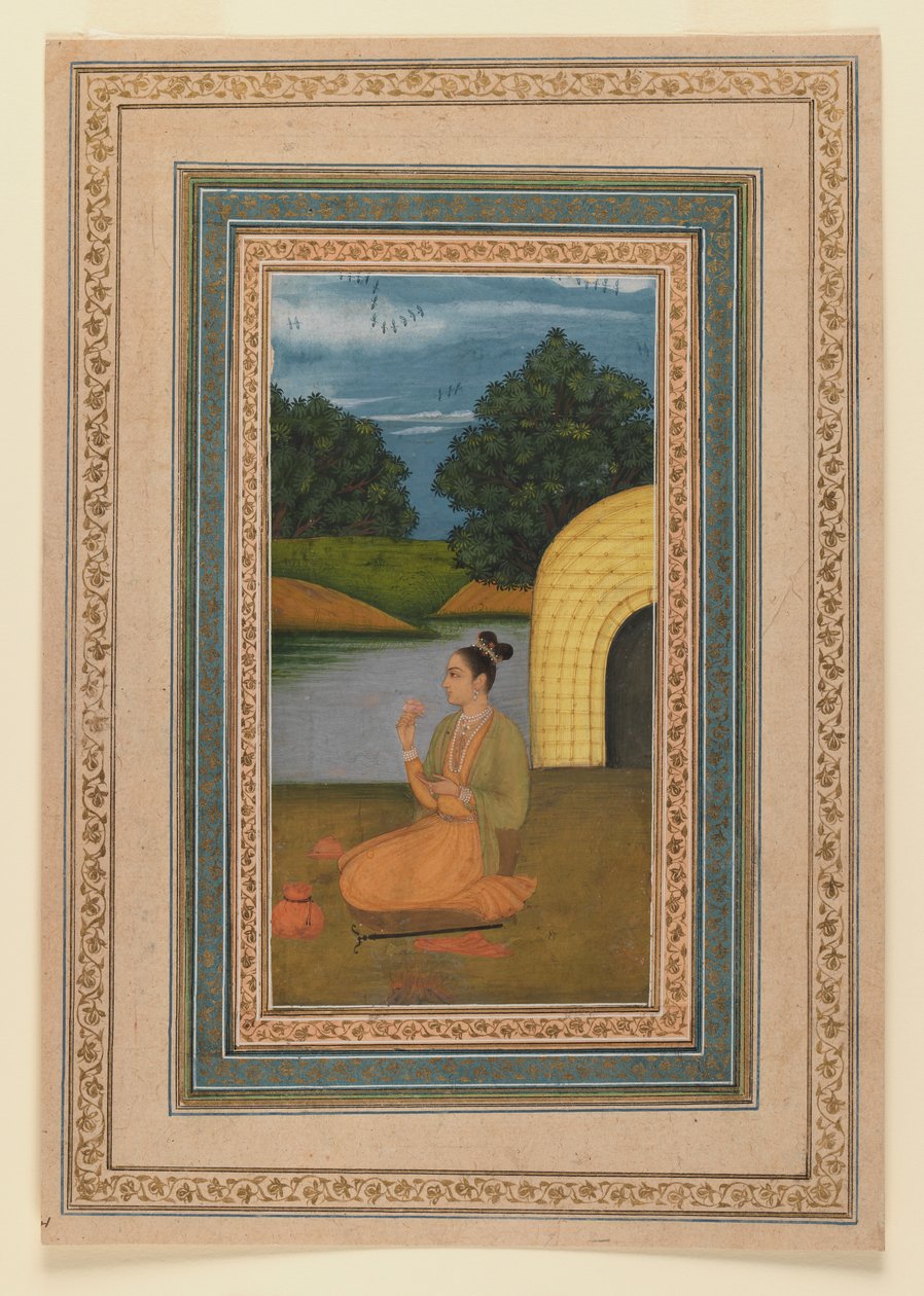 Yogini in een landschap, ca.1760 door Indian School