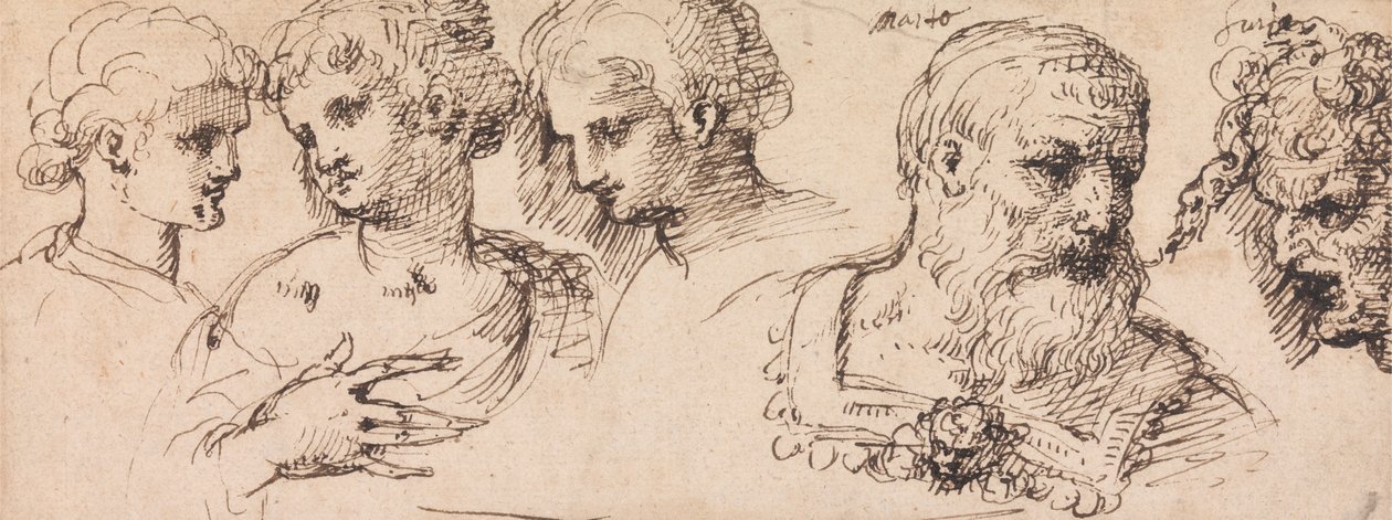 Vijf klassieke hoofden door Inigo Jones