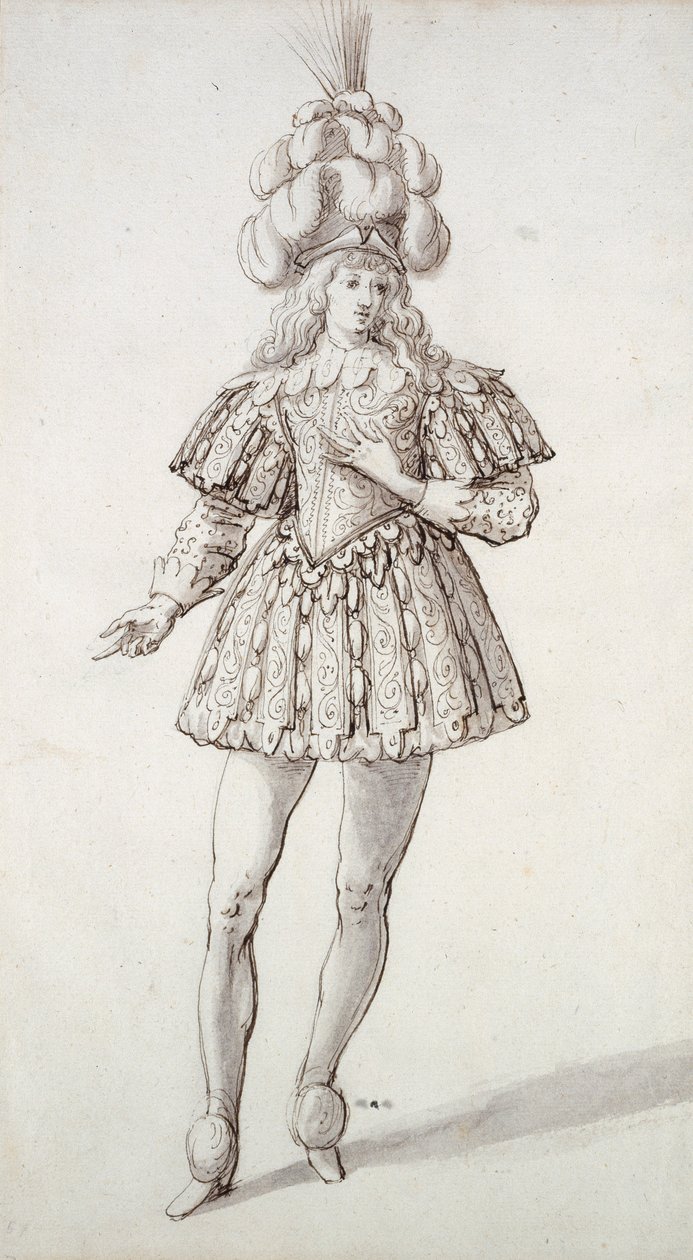 Masquer met veren en pluim door Inigo Jones