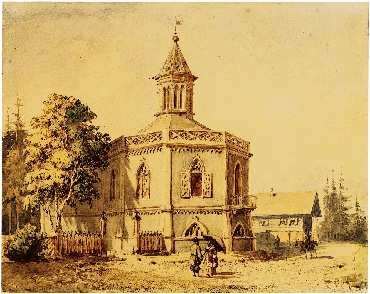 De melkveehouderijpaviljoen in het Pavlovsk Park door Iosif Ivanovich Charlemagne