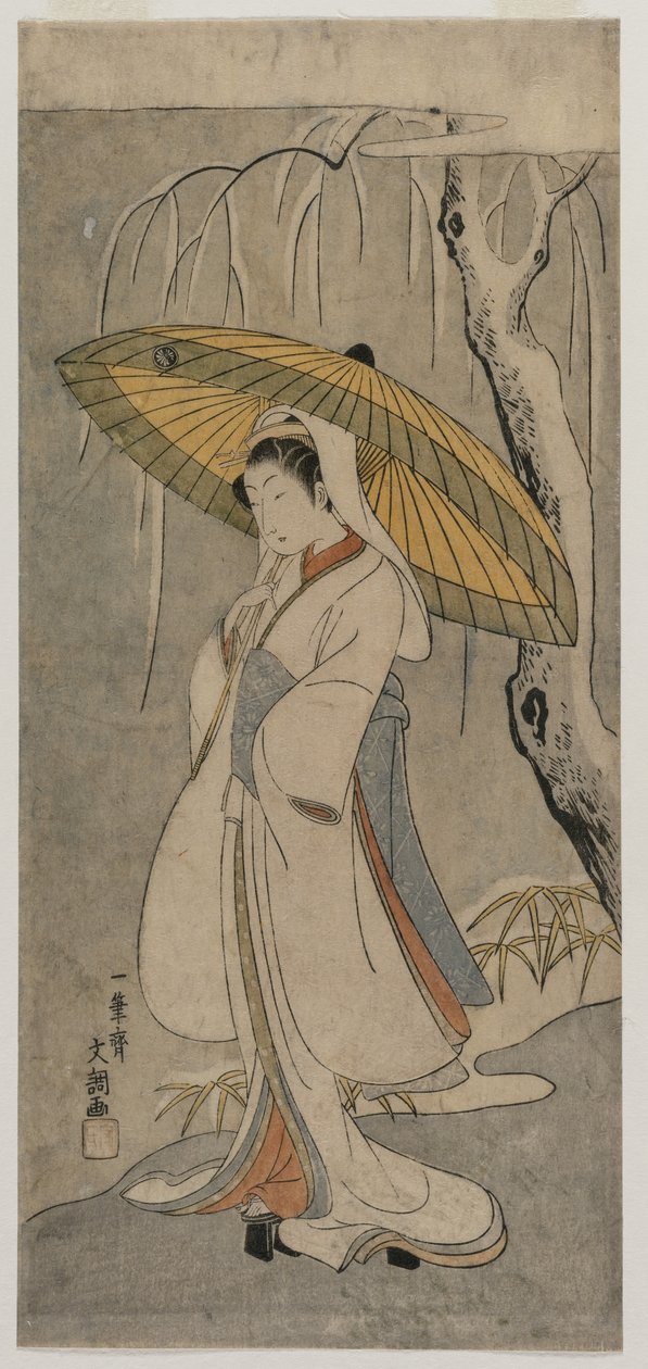 Segawa Kikunojo II als de Reigermaagd (uit de serie Ichimura Theater) door Ippitsusai Bunchō