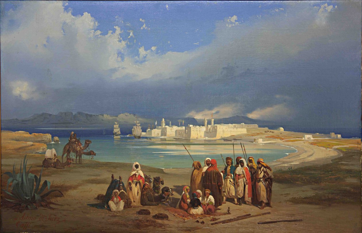 De landengte van Suez, ca. 1845 door Ippolito Caffi
