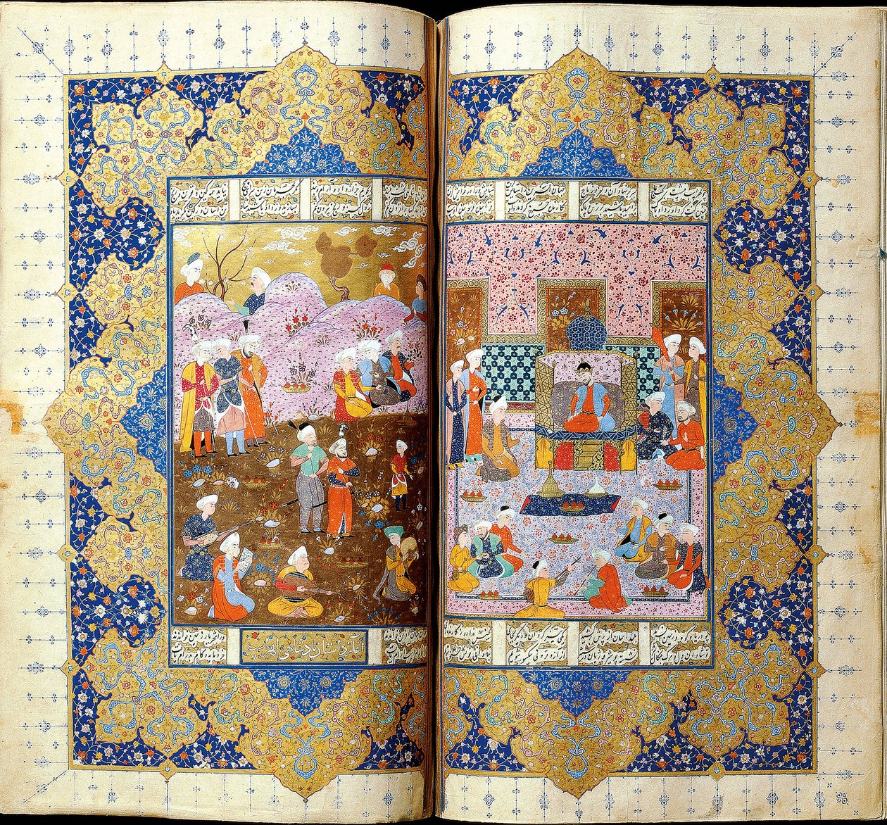 Shah Luhrasps Troonsbestijging Manuscriptverlichting uit het epos Shahname door Ferdowsi door Iranian Master