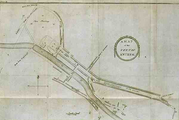 Een Kaart van de Stad Antrim, plaat uit 