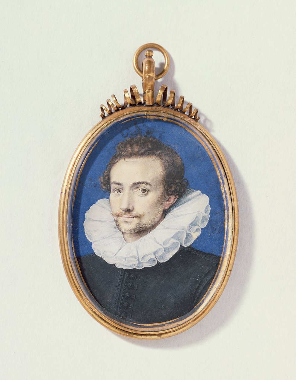 Portret van een man in het zwart, ca. 1590-1600 door Isaac Oliver