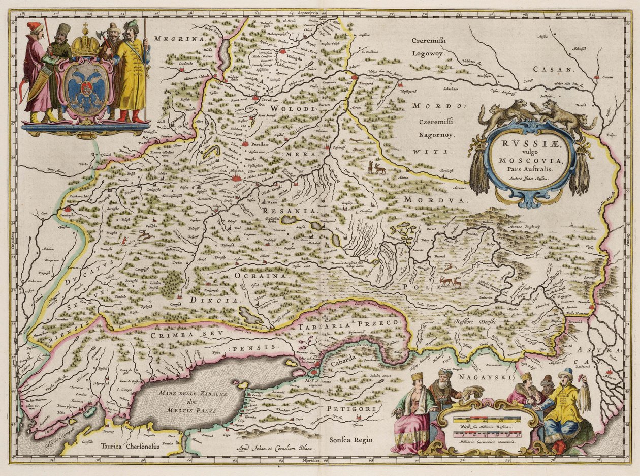 Zuid-Rusland Kaart Uit: Partes Septentrionalis et Orientalis, 1664 door Isaac Abrahamsz. Massa