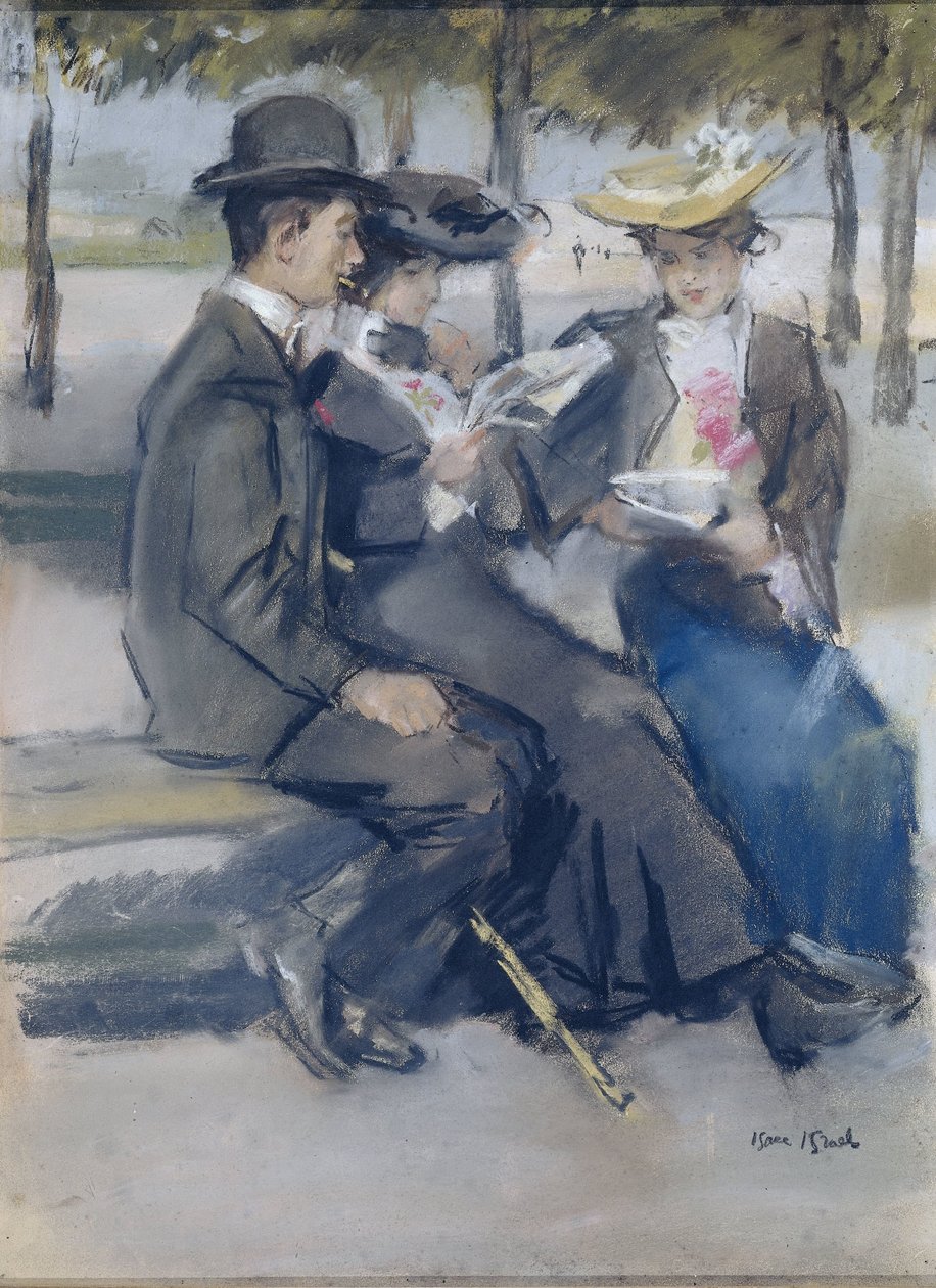 In het Bois de Boulogne bij Parijs door Isaac Israels (signed by artist)