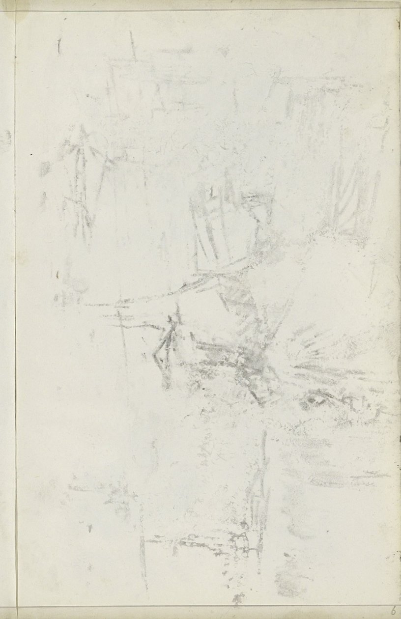 Afdruk van de krijttekening op blad 5 verso door Isaac Israels