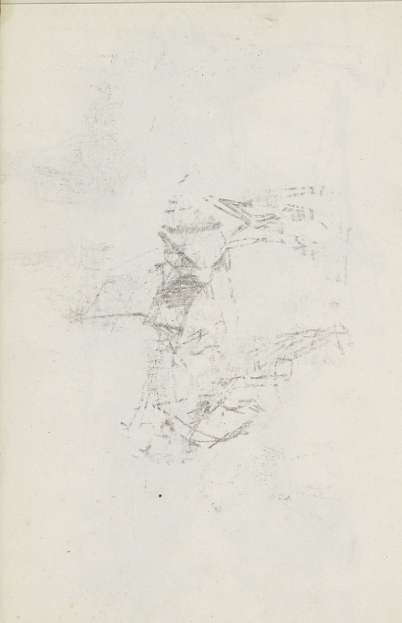 Afdruk van de krijttekening op blad 8 recto door Isaac Israels