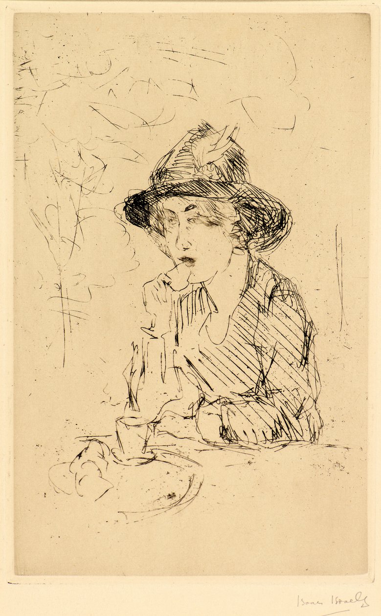 Dame aan ontbijttafel door Isaac Israels