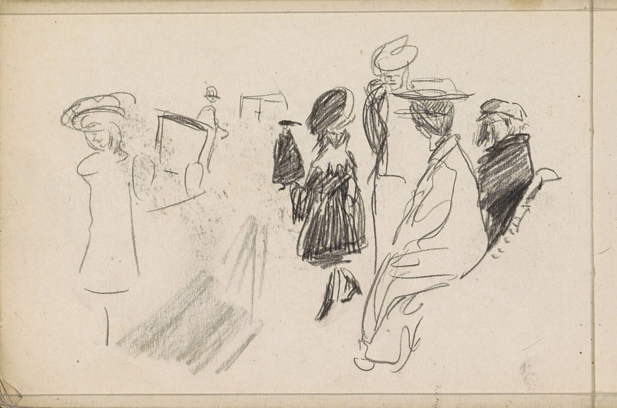 Figuren, mogelijk in een park door Isaac Israels