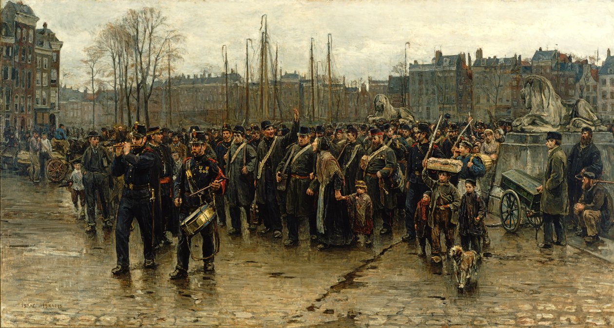Vervoer van koloniale soldaten door Isaac Israels