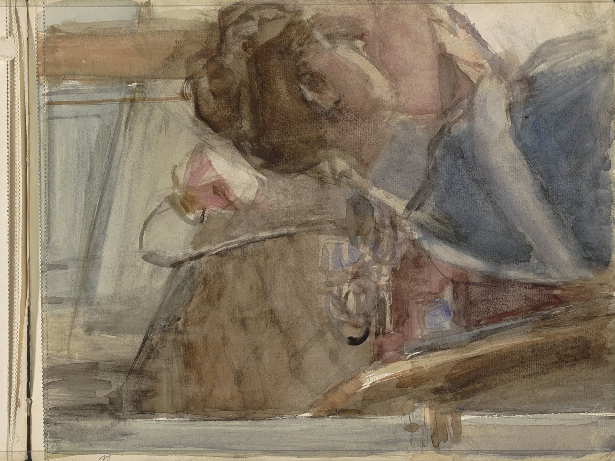 Vrouw aan een tafel door Isaac Israels