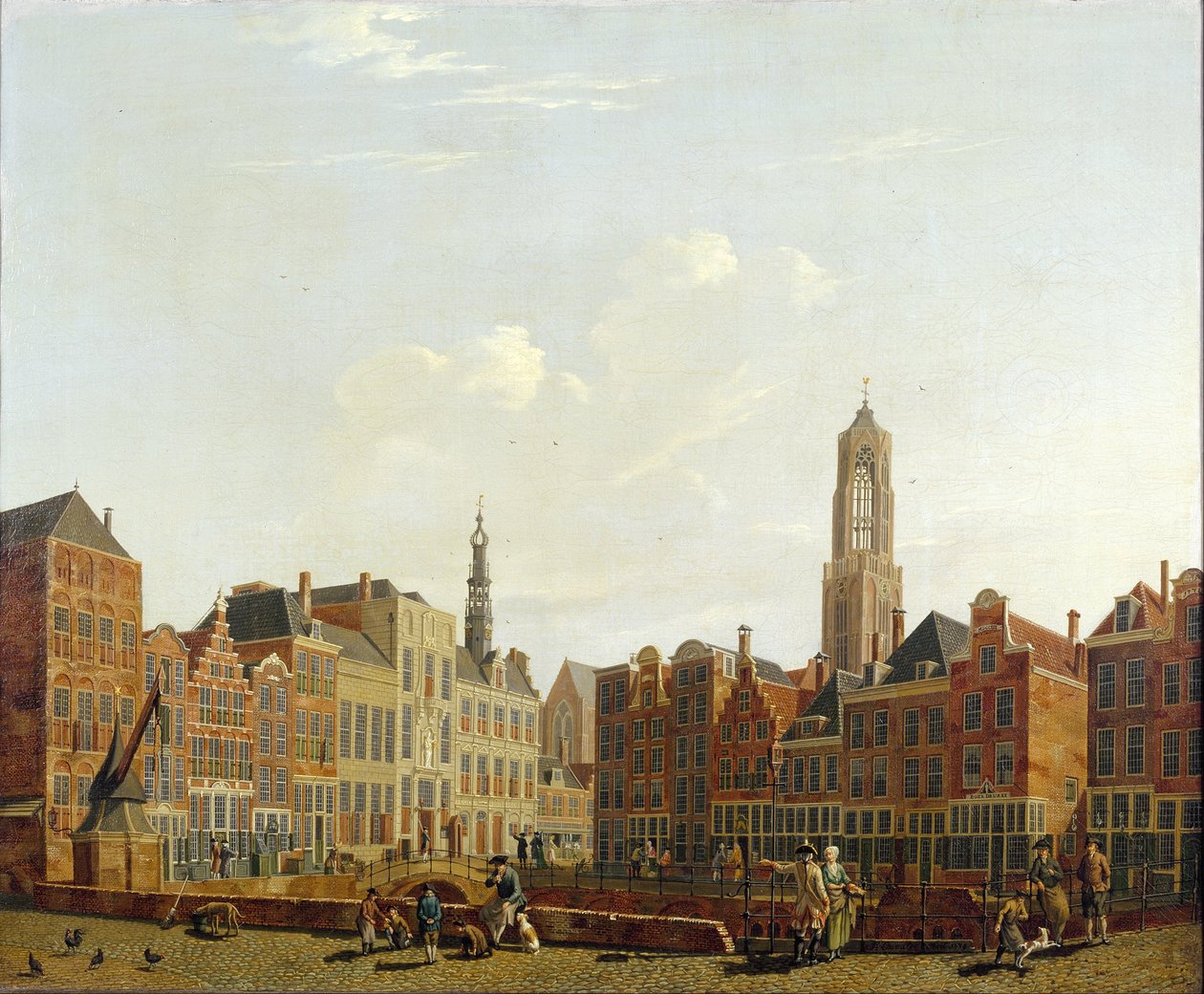 Stadhuisbrug Utrecht met omgeving door Isaac Ouwater