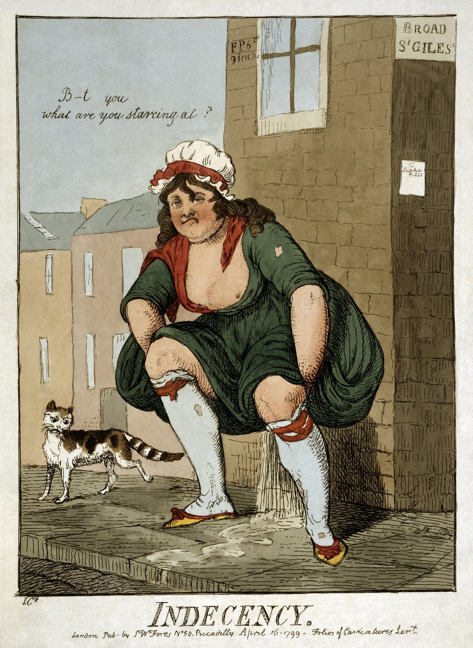 Onfatsoenlijkheid, 1799 door Isaac Robert Cruikshank