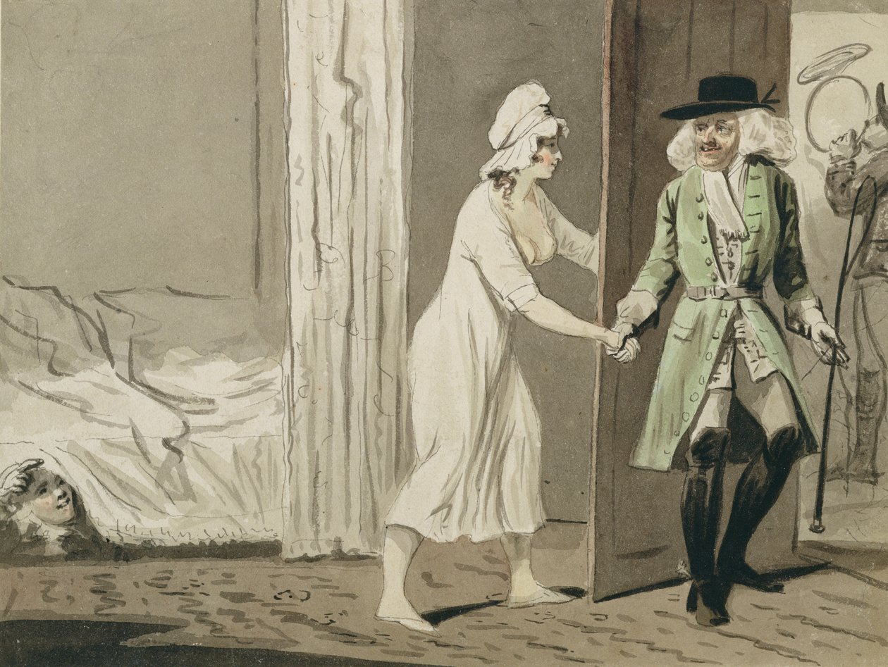 De gehoornde vertrekt voor de jacht, c.1800 door Isaac Robert Cruikshank