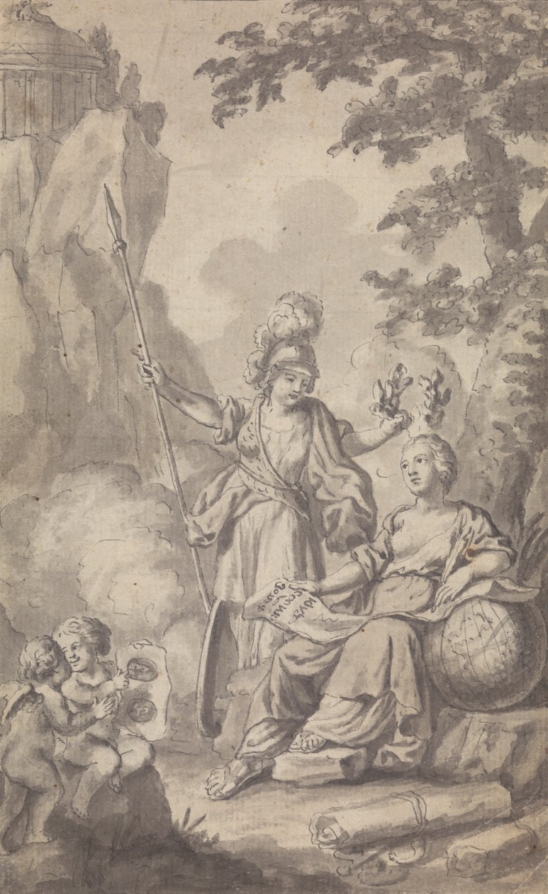 Frontispice voor Town and Country Magazine, voor Vol. II, No. 1 door Isaac Taylor