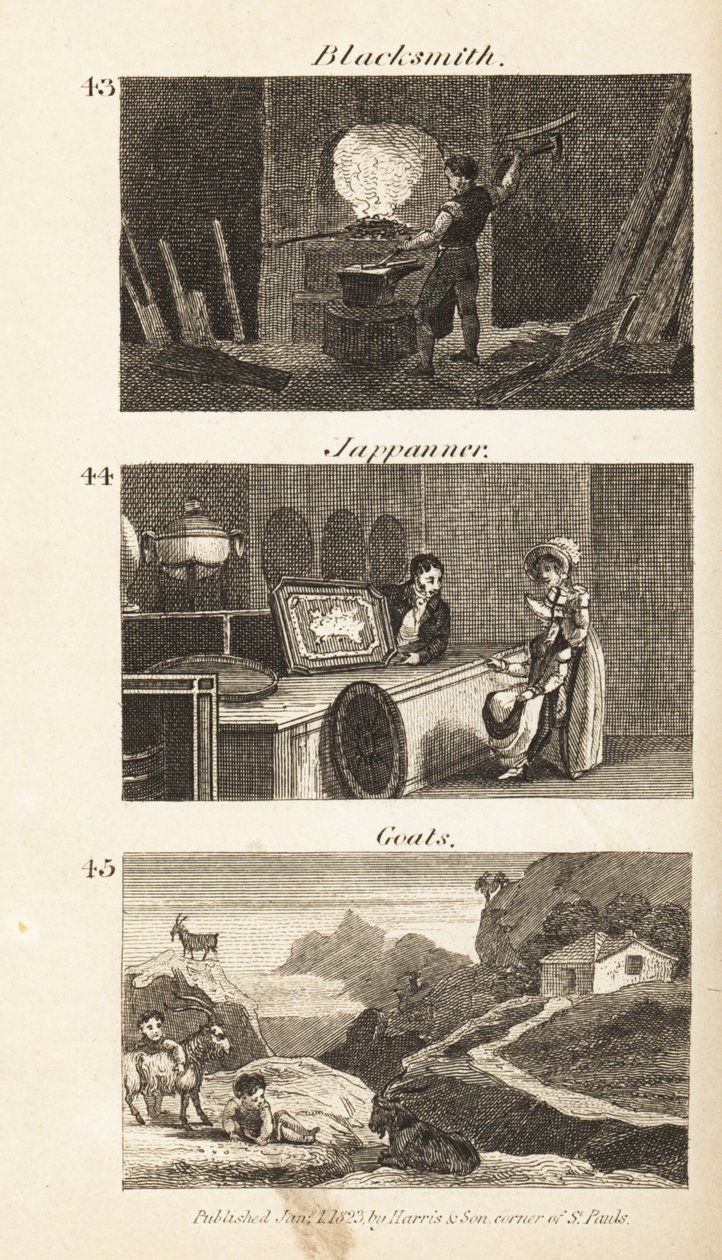 Ambachten in Regency Engeland: smid, Japanner en geiten door Isaac Taylor