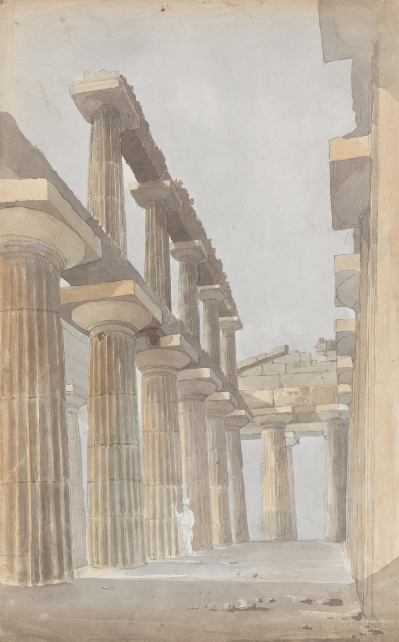 Interieur van de Grote Tempel in Paestum door Isaac Weld