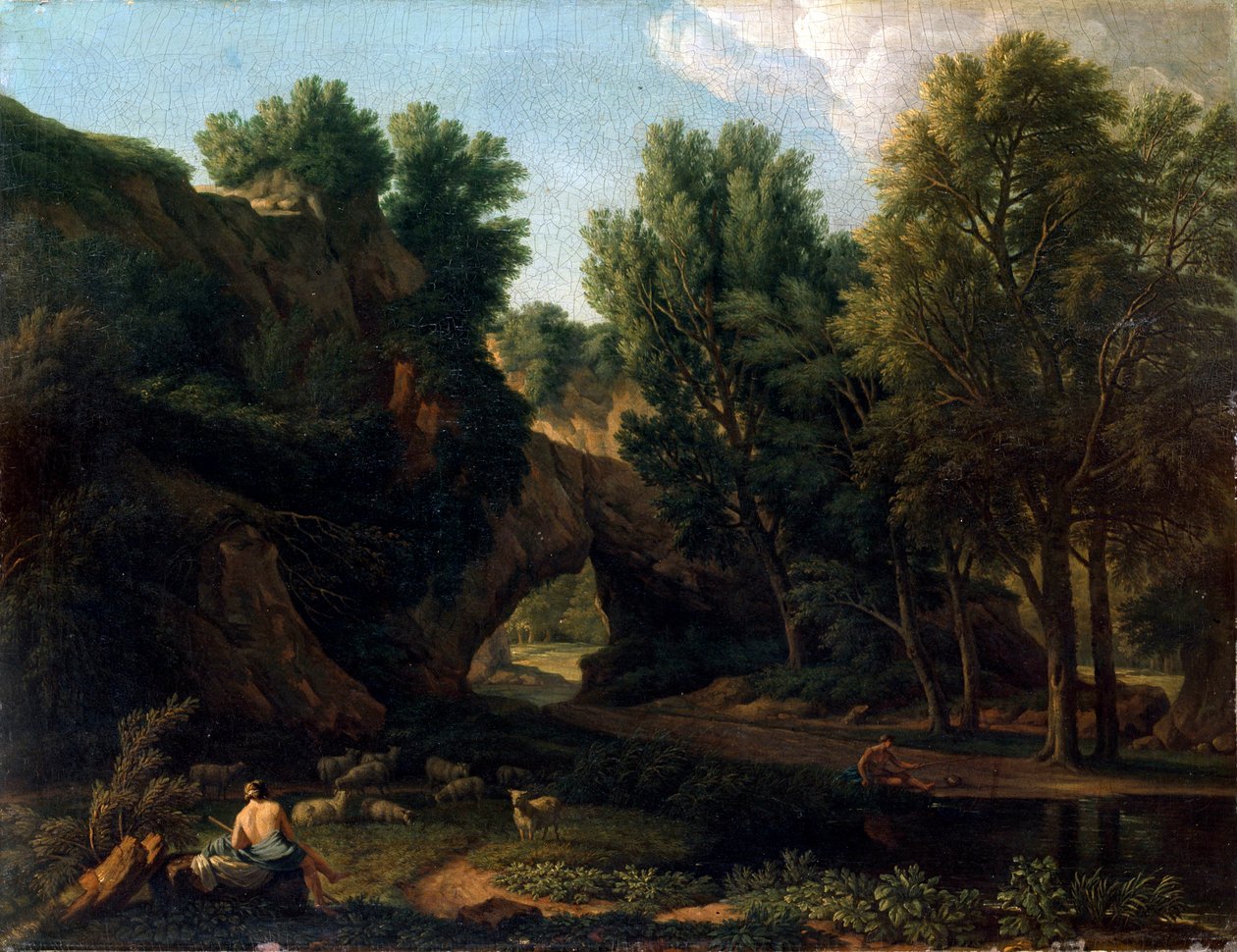 Landschap, eind 17e of begin 18e eeuw door Isaac de Moucheron