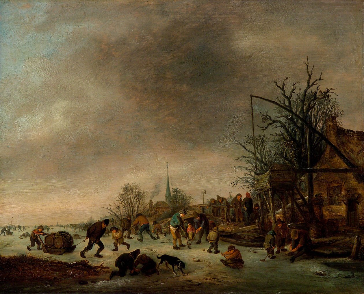 Winterlandschap door Isaac van Ostade