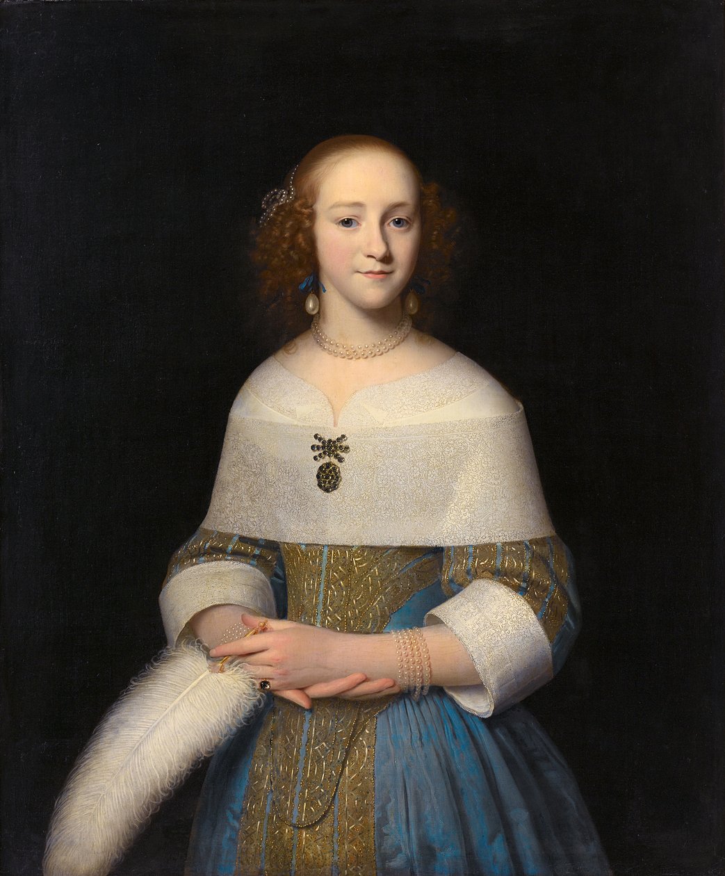 Portret van een jonge vrouw door Isaack Luttichuys