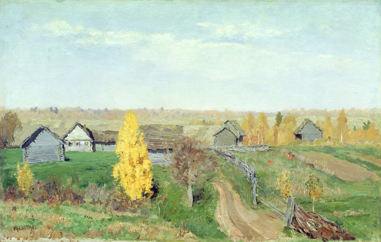 Gouden Herfst in het Dorp, 1889 door Isaak Ilyich Levitan