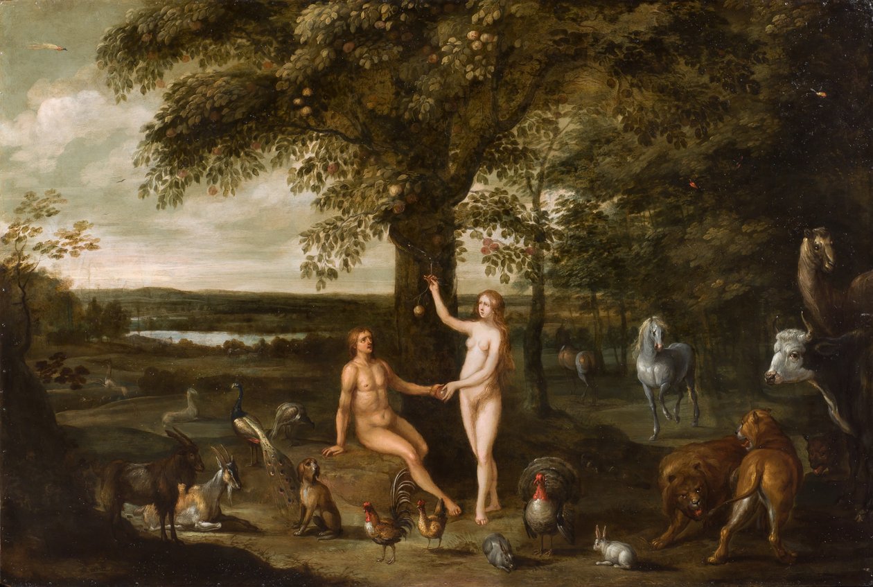 De Val van de Mens in de Tuin van Eden door Isaak van Oosten