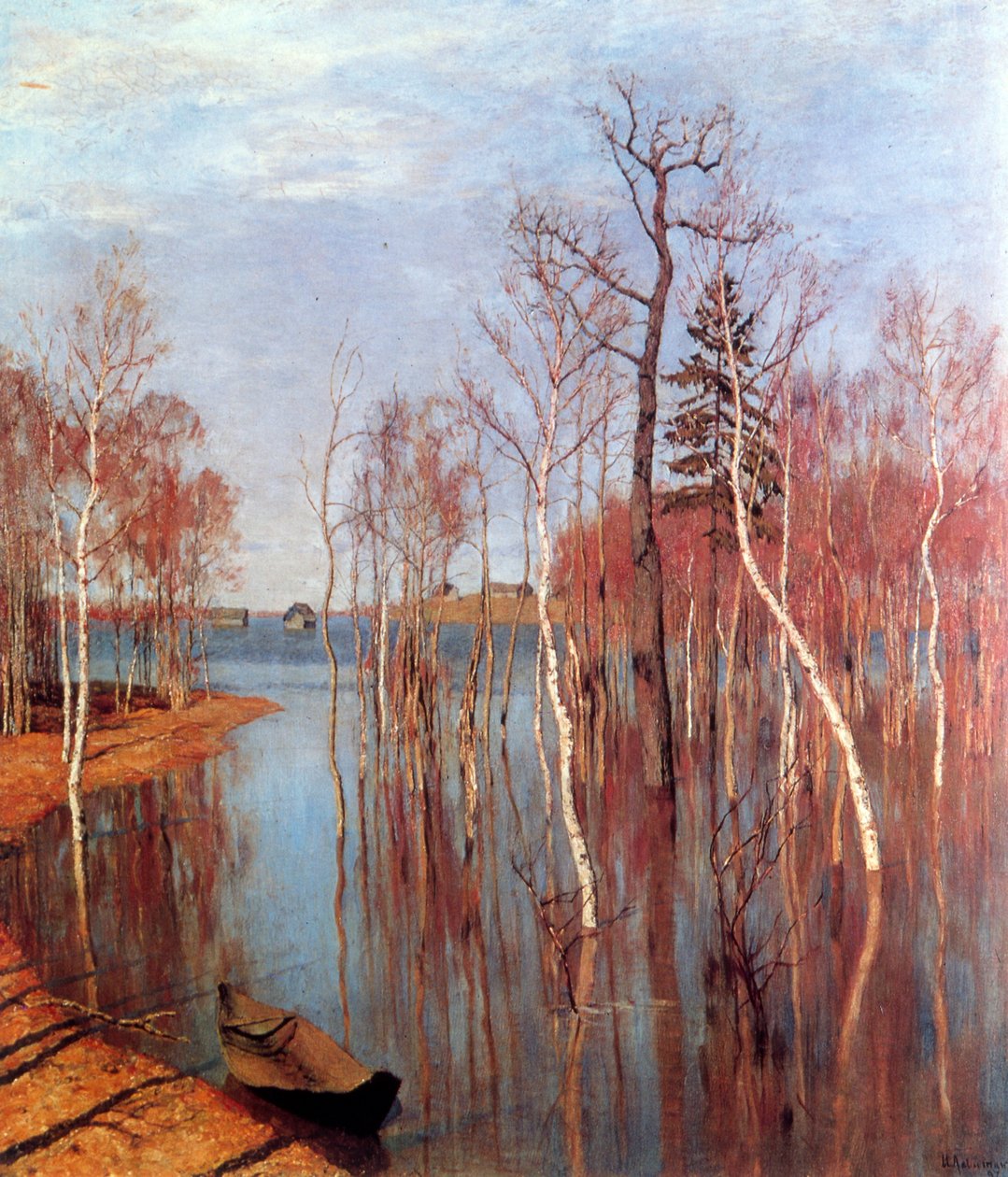 Lentevloed door Isaak Ilyich Levitan