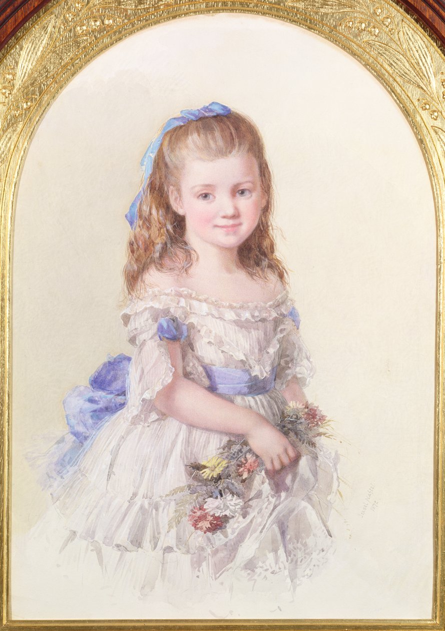 Portret van Winifred Mary Bombass, tien jaar oud, 1872 door Isabel Oakley Naftel