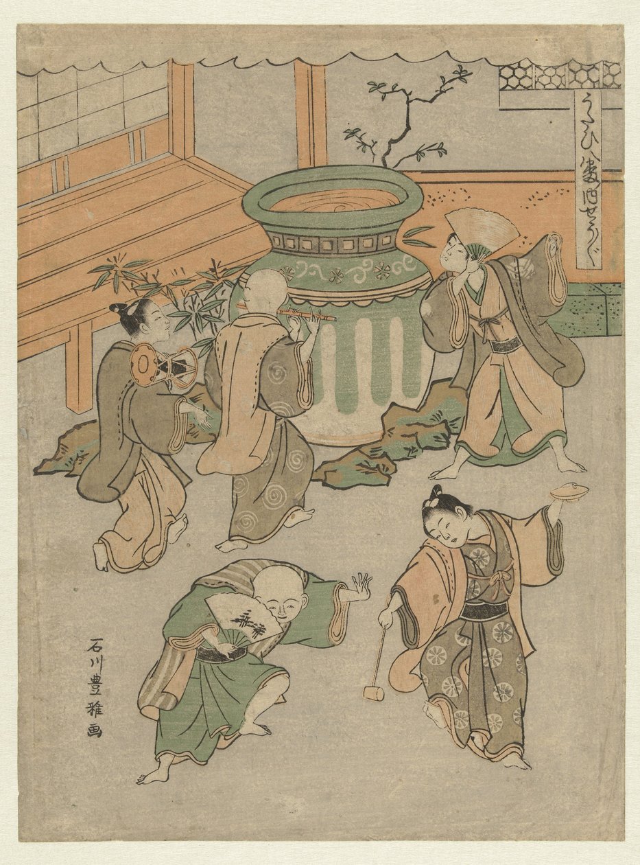 Het Noh toneelstuk Shojo door Ishikawa Toyomasa