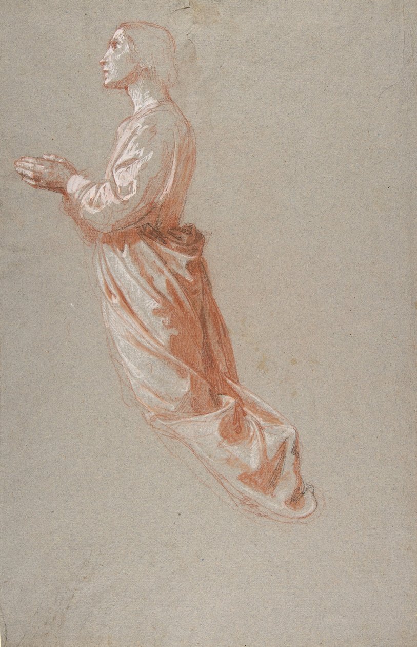 Engel bovenste register, studie voor muurschilderingen in de Kapel van Saint Remi, Sainte-Clotilde... door Isidore Pils