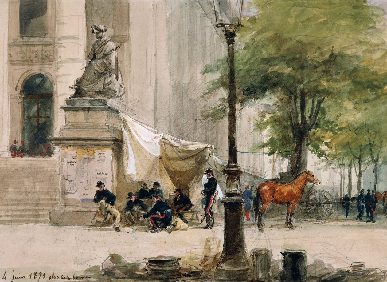 Kampement op Place de la Boure, 4 juni door Isidore Pils
