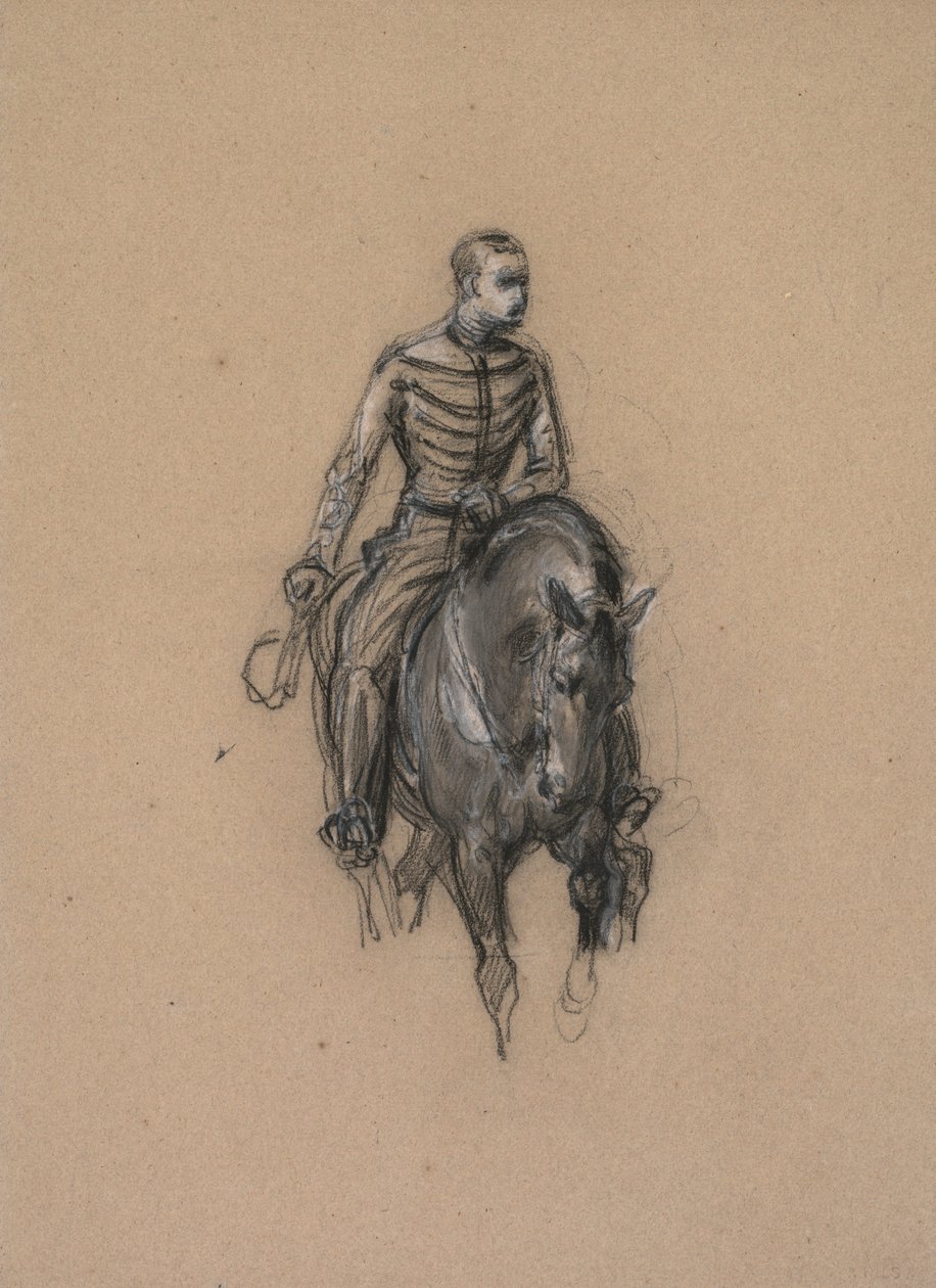 Militair te paard, c. 1860 door Isidore Pils