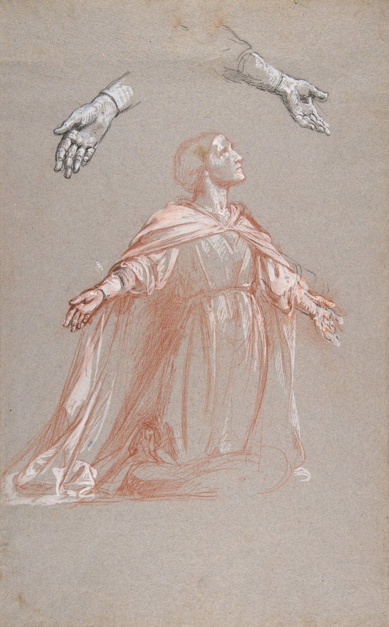 Sainte Clotilde middenregister, studie voor muurschilderingen in de Kapel van Saint Remi, 19e eeuw door Isidore Pils